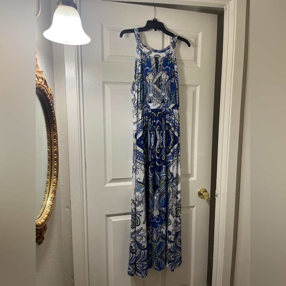 INC International Concepts Blue and White Paisley Dress
